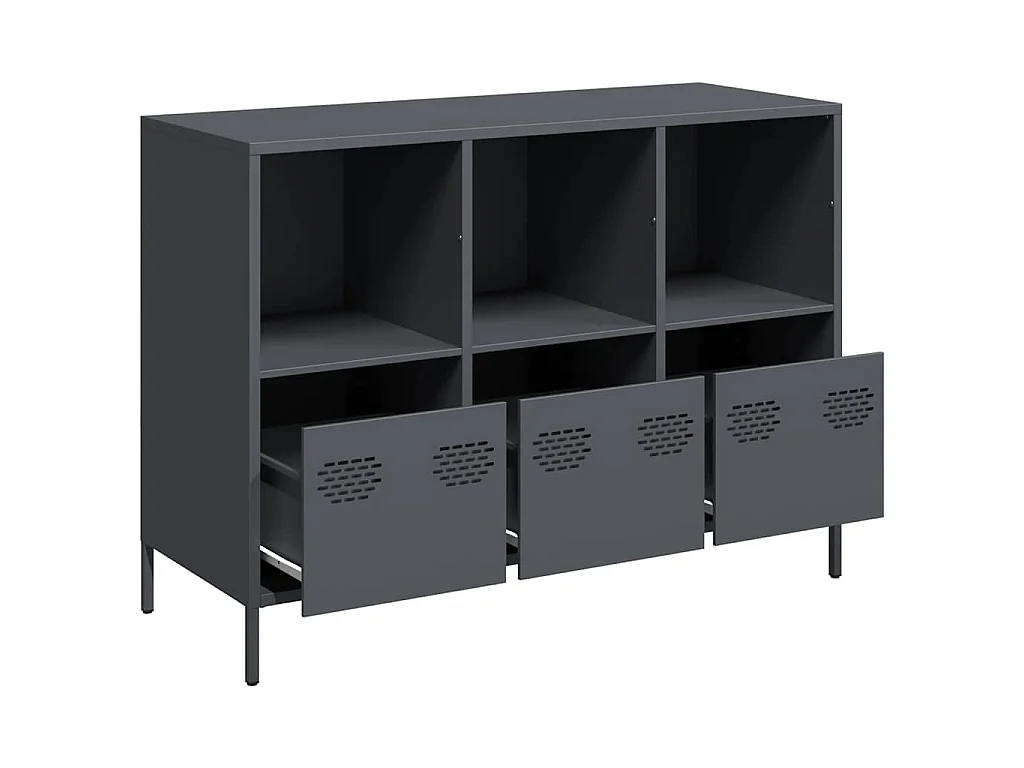 Buffet anthracite 101,5x39x73,5 cm acier laminé à froid