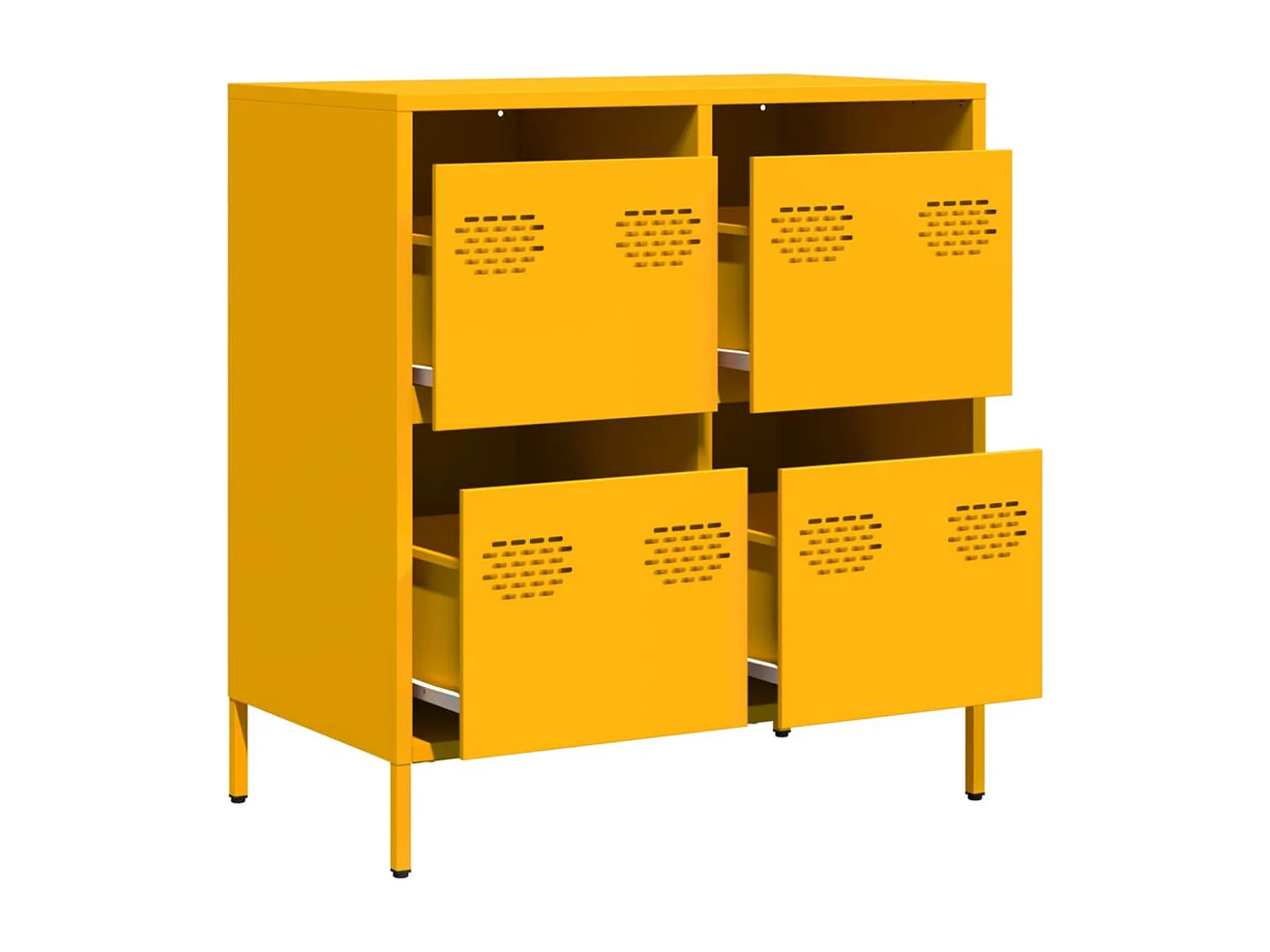 Buffet jaune moutarde 68x39x73,5 cm acier laminé à froid