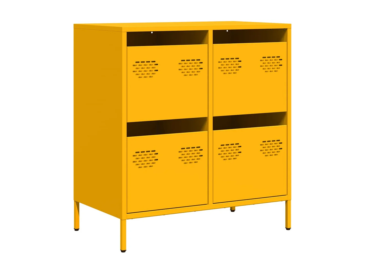 Buffet jaune moutarde 68x39x73,5 cm acier laminé à froid