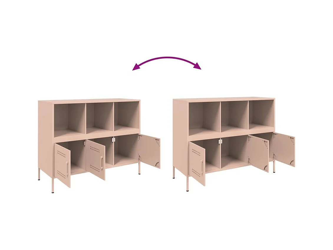 Buffet rose 100,5x39x79 cm acier