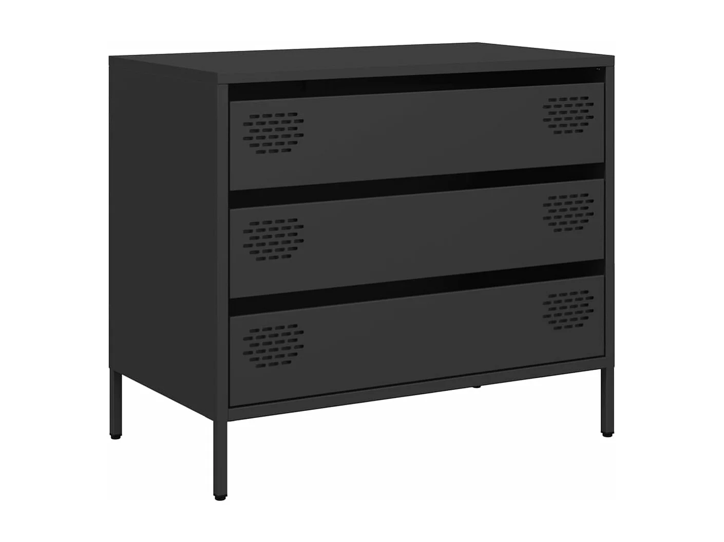 Buffet noir 68x39x58,5 cm acier laminé à froid