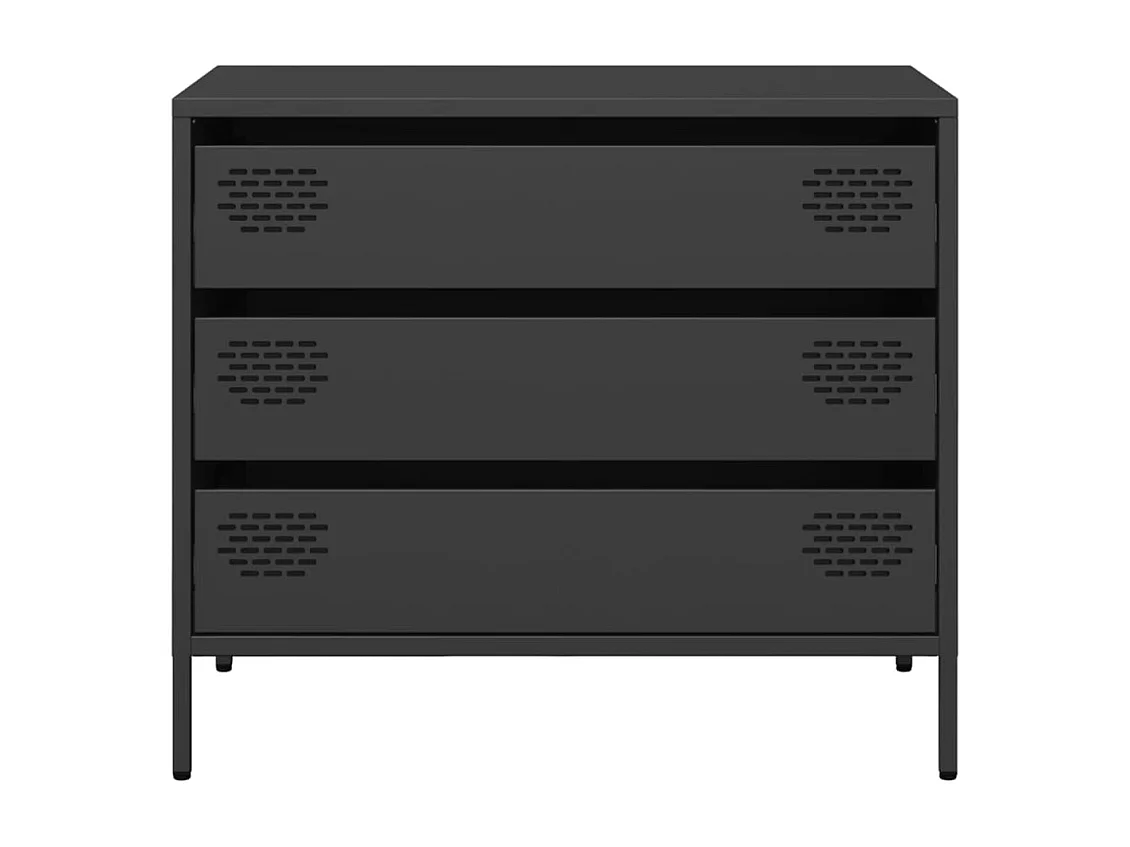 Buffet noir 68x39x58,5 cm acier laminé à froid