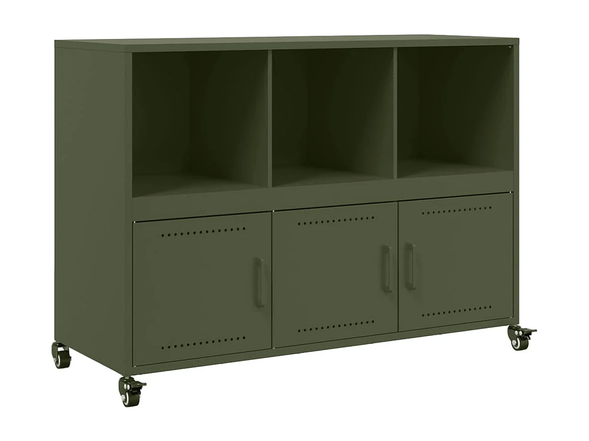 Buffet vert olive 100,5x39x72 cm acier