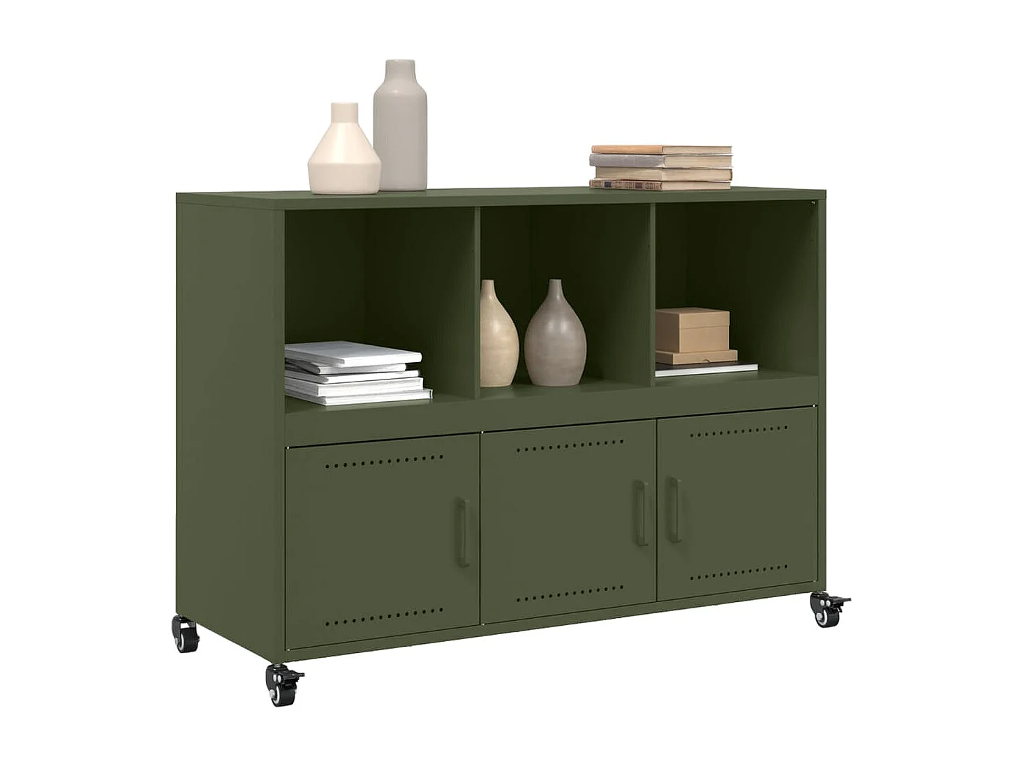 Buffet vert olive 100,5x39x72 cm acier