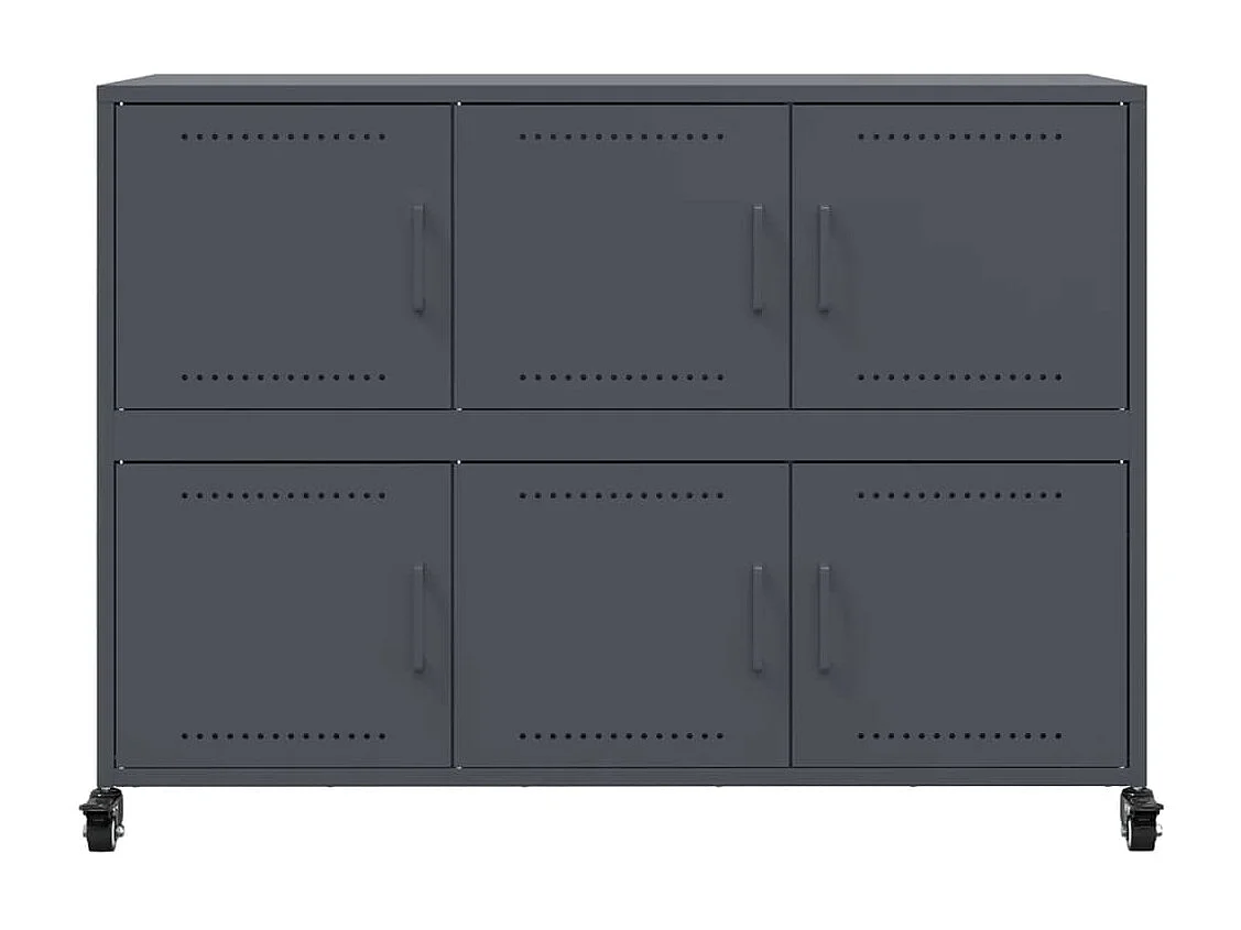 Buffet anthracite 100,5x39x72 cm acier