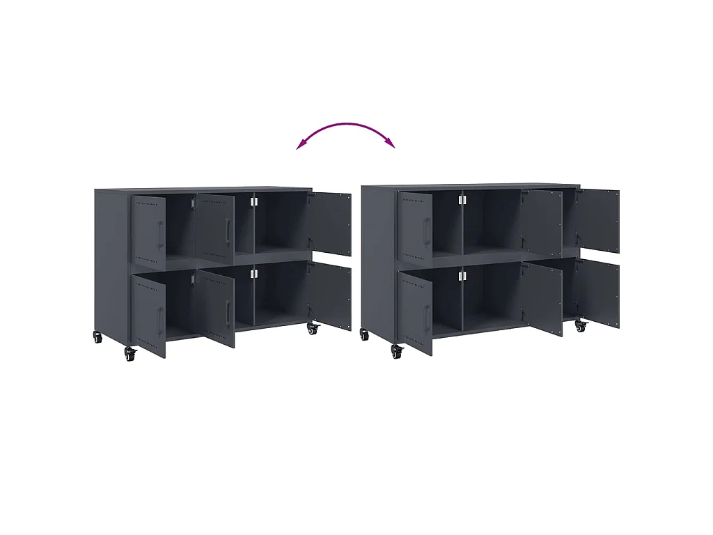 Sideboard Anthrazit 100,5x39x72 cm Stahl