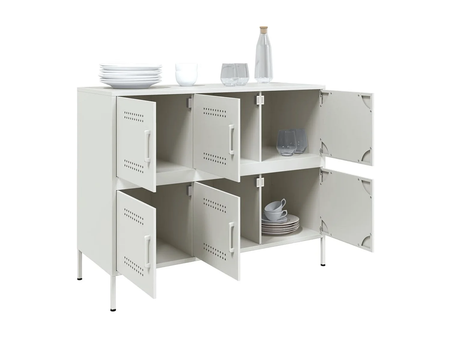 Buffet blanc 100,5x39x79 cm acier