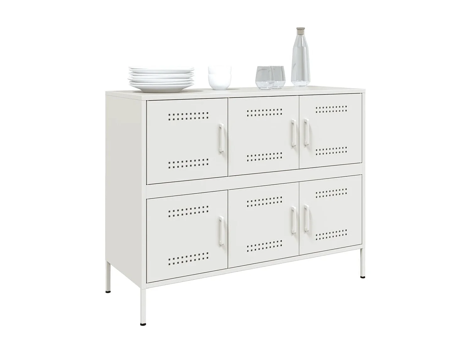 Buffet blanc 100,5x39x79 cm acier