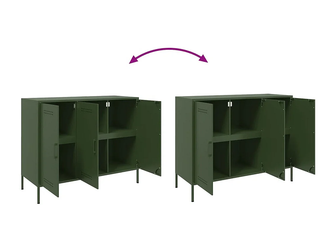 Aparador 100,5x39x79 cm aço verde-azeitona