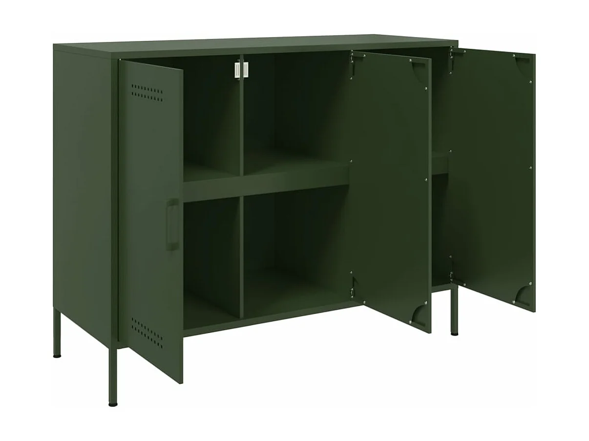 Aparador 100,5x39x79 cm aço verde-azeitona