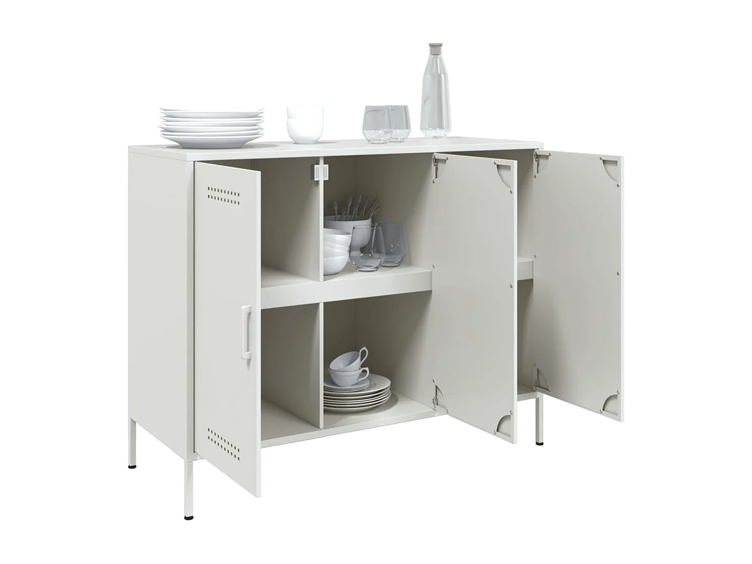Sideboard Weiß 100,5x39x79 cm Stahl