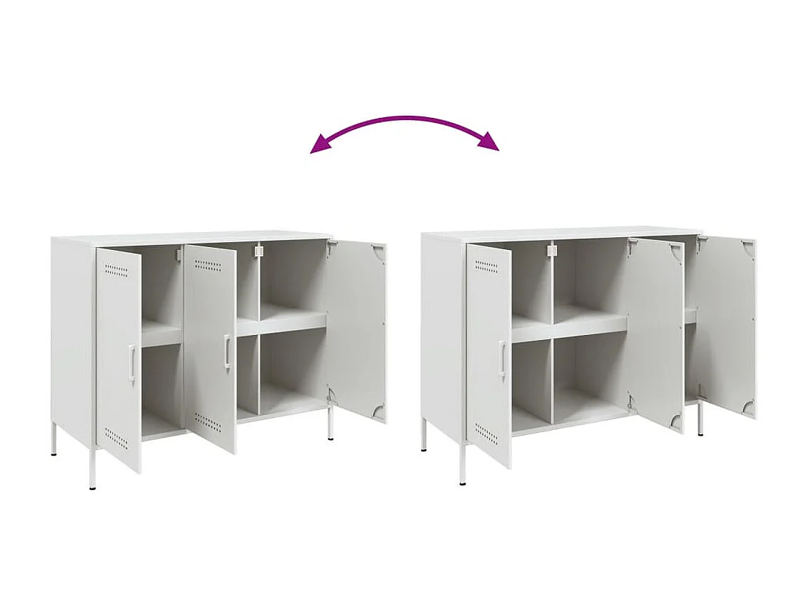 Buffet blanc 100,5x39x79 cm acier