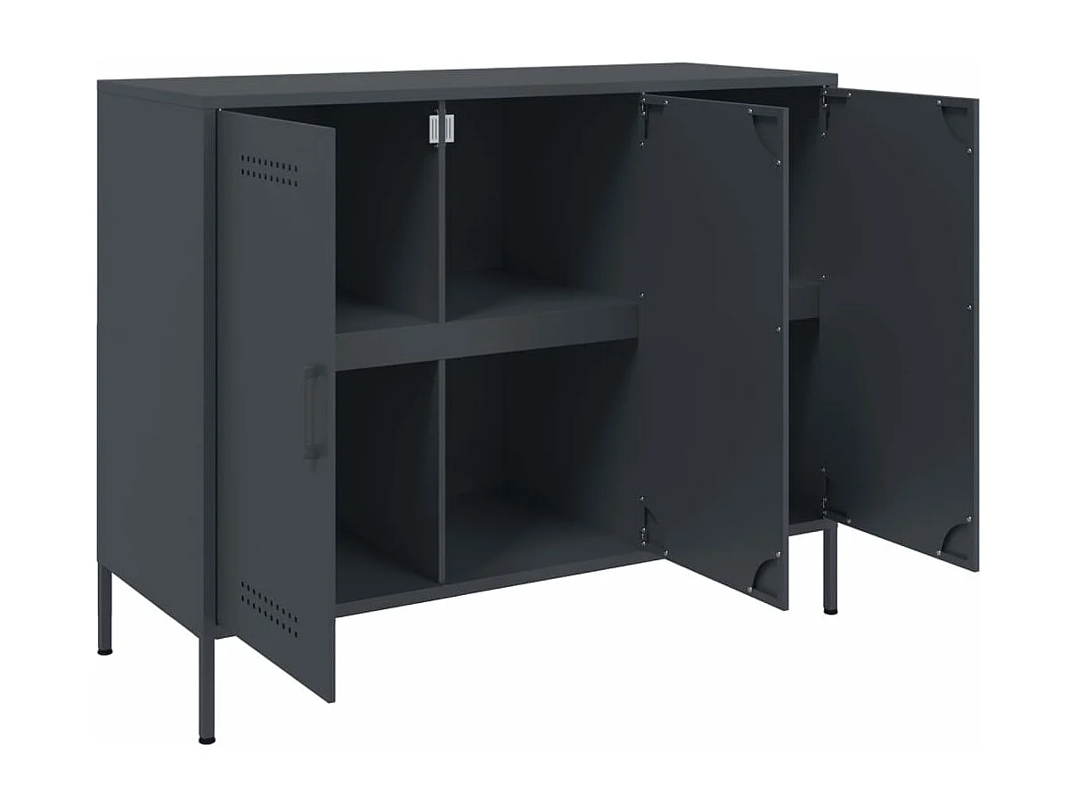 Buffet anthracite 100,5x39x79 cm acier