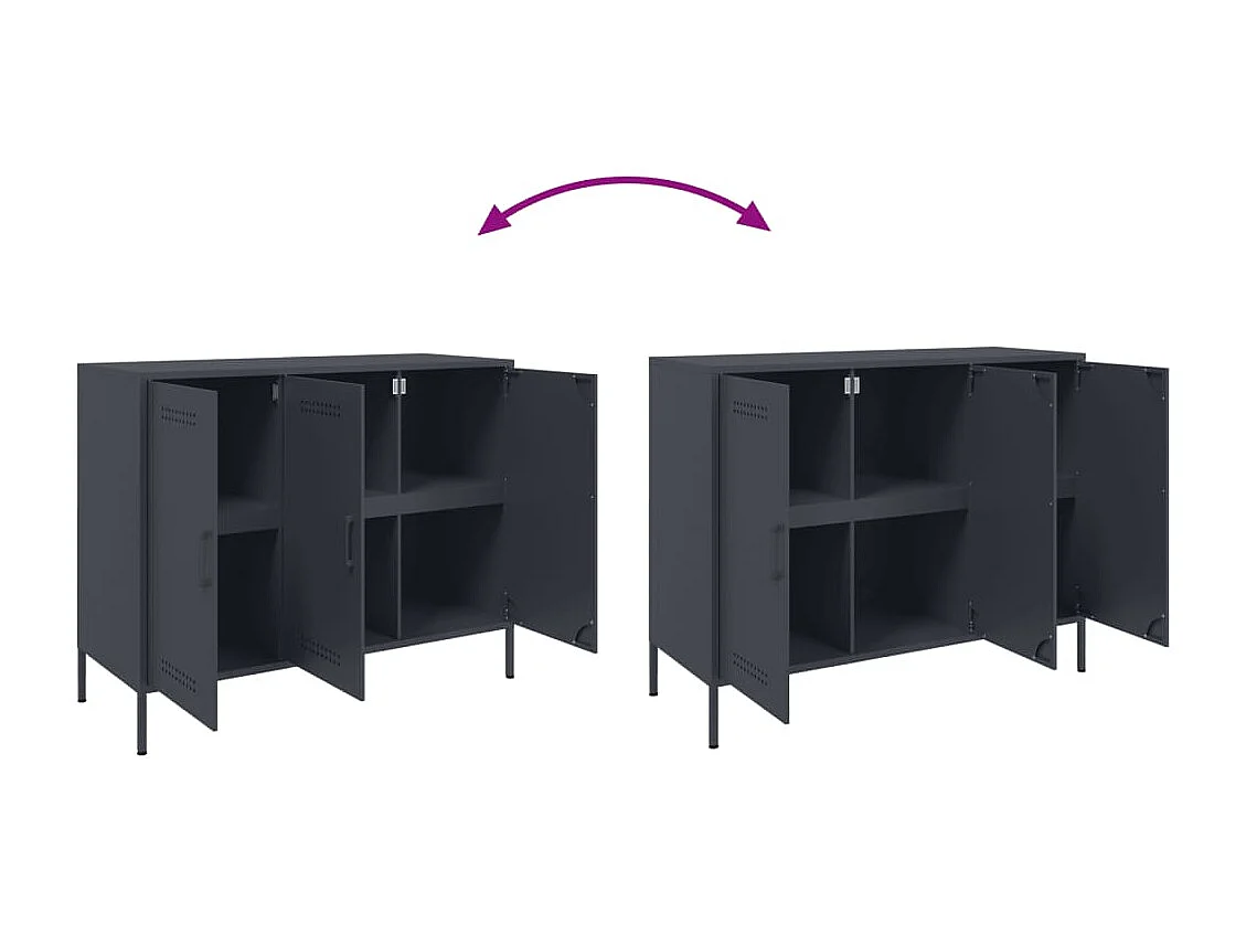 Buffet anthracite 100,5x39x79 cm acier