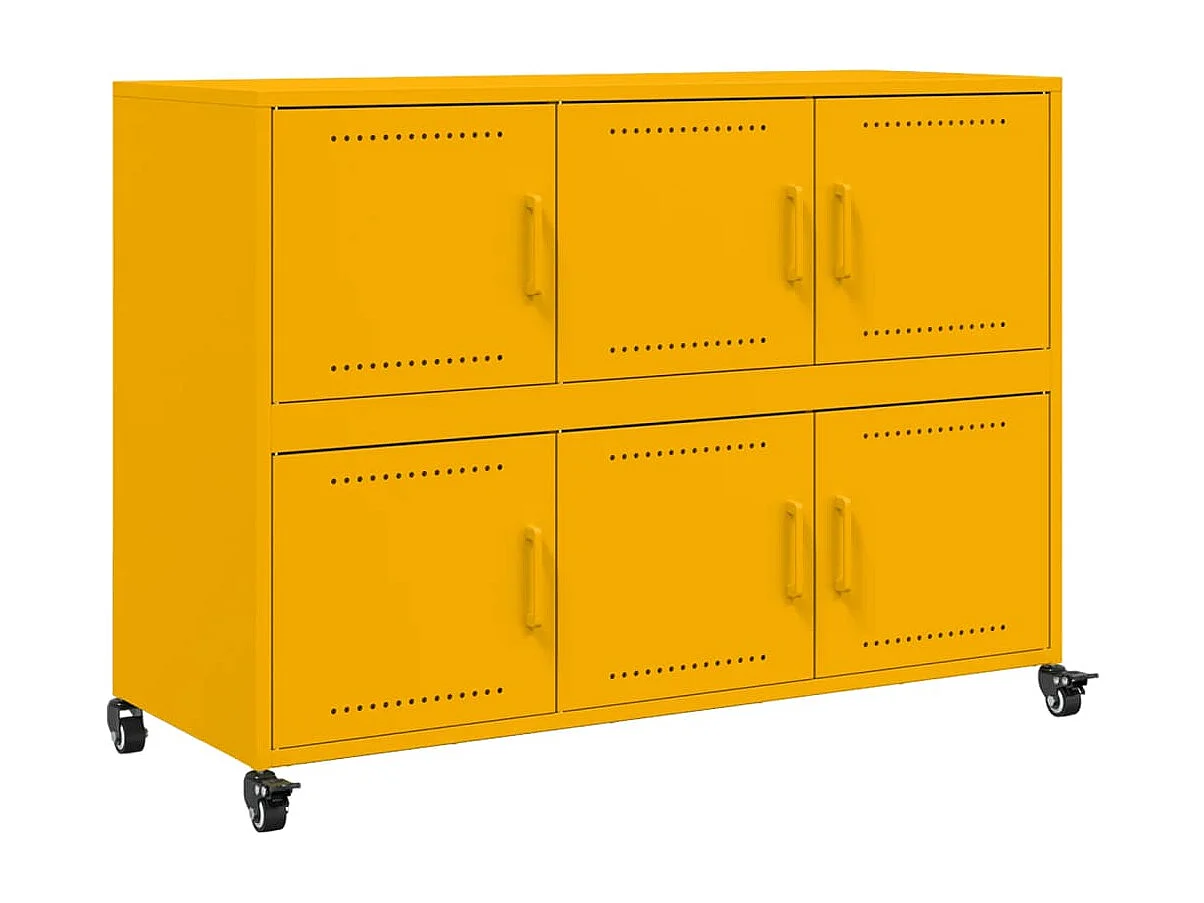 Buffet jaune moutarde 100,5x39x72 cm acier
