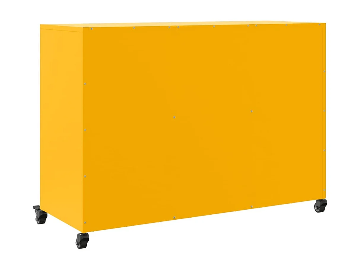 Buffet jaune moutarde 100,5x39x72 cm acier