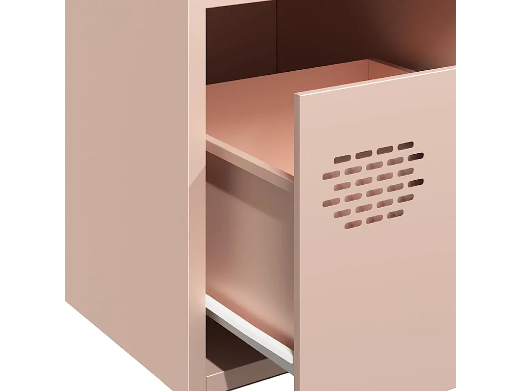 Credenza Rosa 68x39x73,5 cm in Acciaio Laminato a Freddo