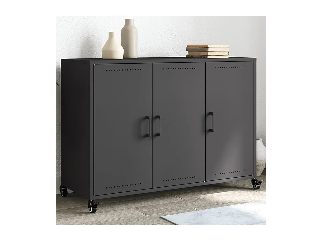 Credenza Nera 100,5x39x72 cm in Acciaio