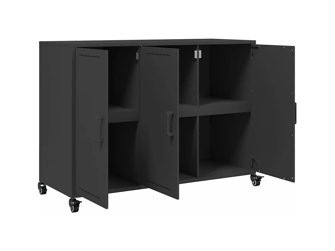 Credenza Nera 100,5x39x72 cm in Acciaio
