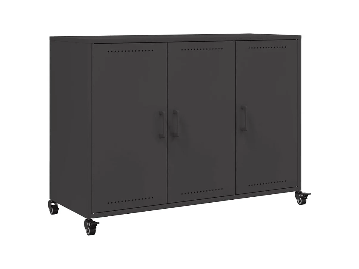 Credenza Nera 100,5x39x72 cm in Acciaio