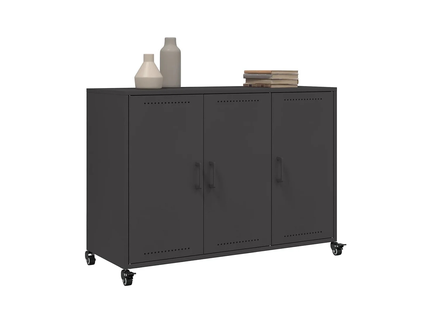 Credenza Nera 100,5x39x72 cm in Acciaio