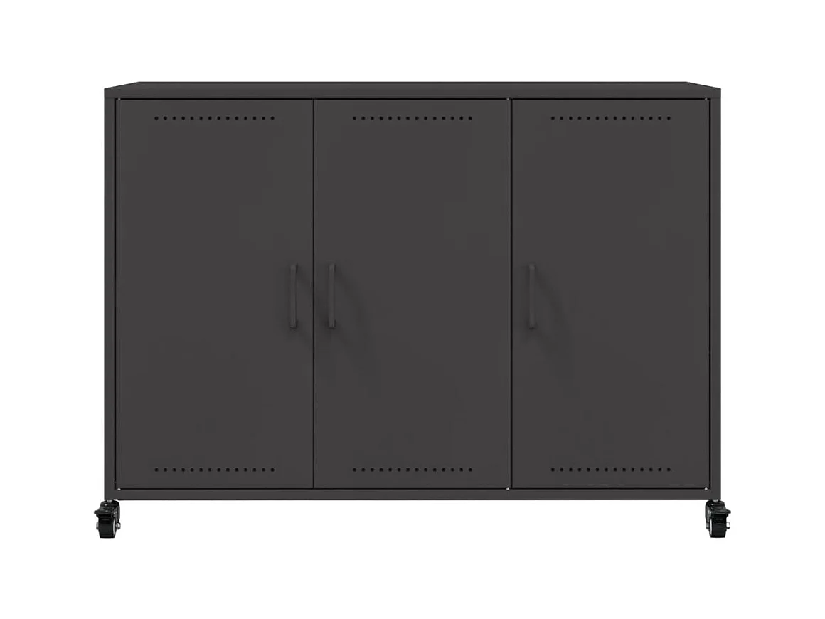 Credenza Nera 100,5x39x72 cm in Acciaio