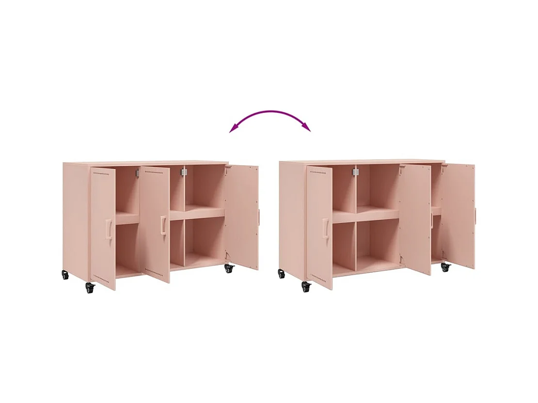 Buffet rose 100,5x39x72 cm acier