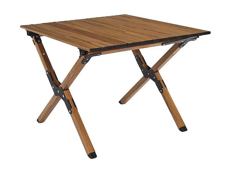 KAMPA - Table Basse Pliante de Camping en Métal imitation bois avec Sac de Transport