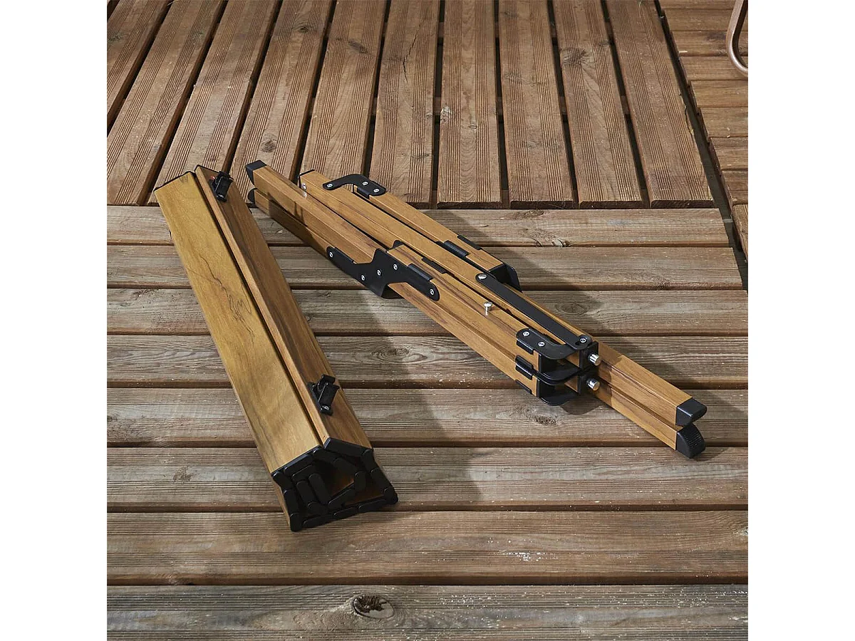 KAMPA - Table Basse Pliante de Camping en Métal imitation bois avec Sac de Transport