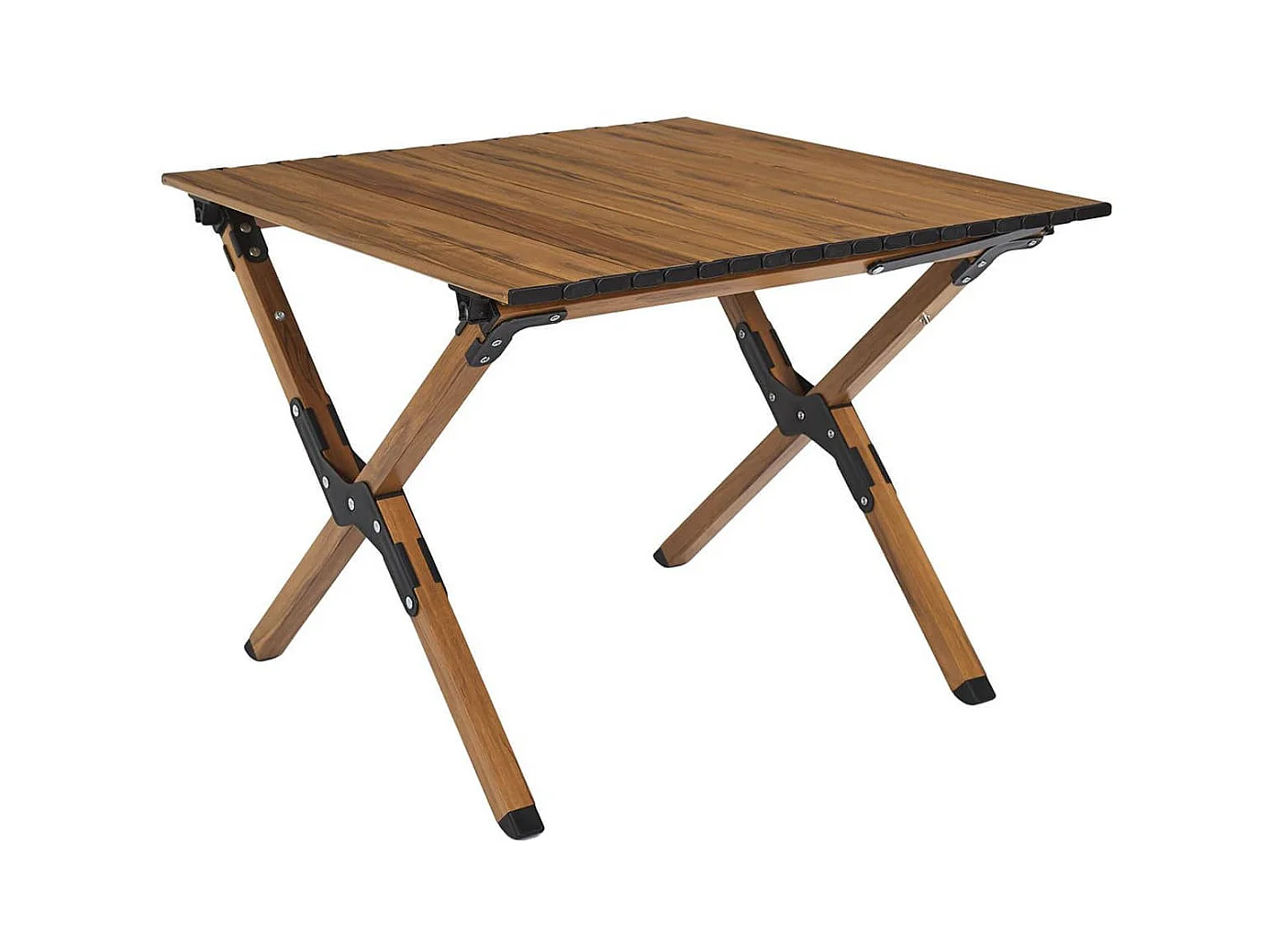 KAMPA - Table Basse Pliante de Camping en Métal imitation bois avec Sac de Transport
