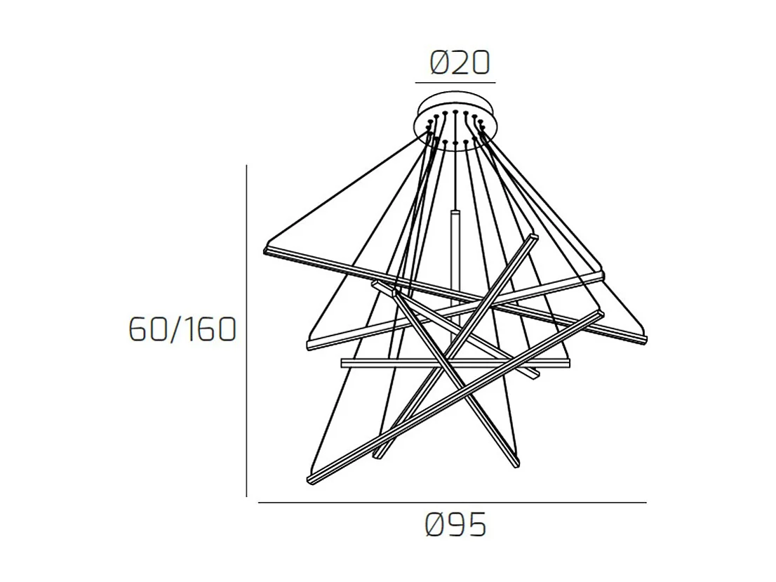 Sospensione Moderna Dna Alluminio Bianco Led 80W