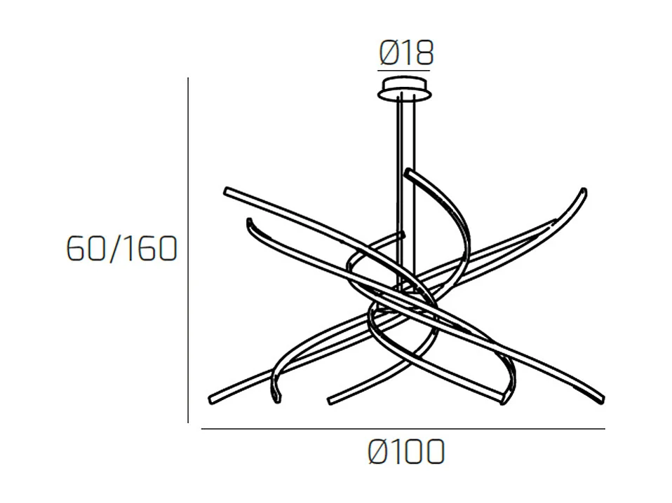 Sospensione D.100 Cm. Gold Cct 3000+4000K