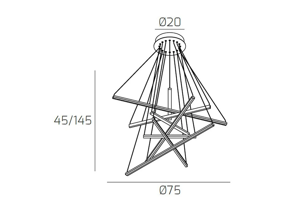 Sospensione Moderna Dna Alluminio Bianco Led 50W
