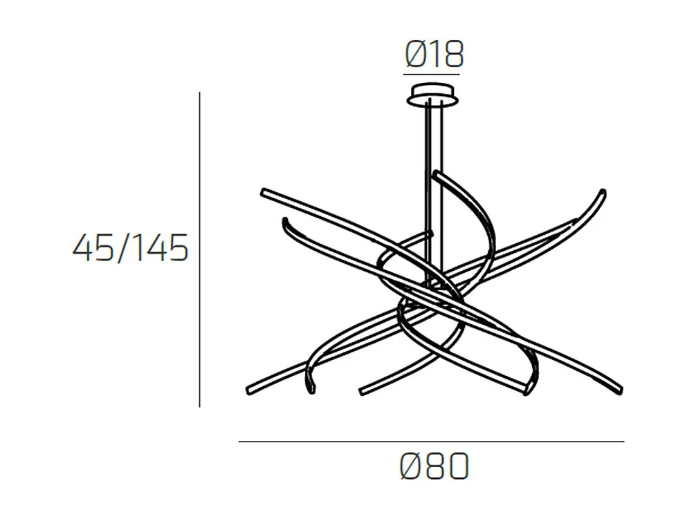 Tornado Sospensione D.80 Cm. Gold Cct 3000+4000K