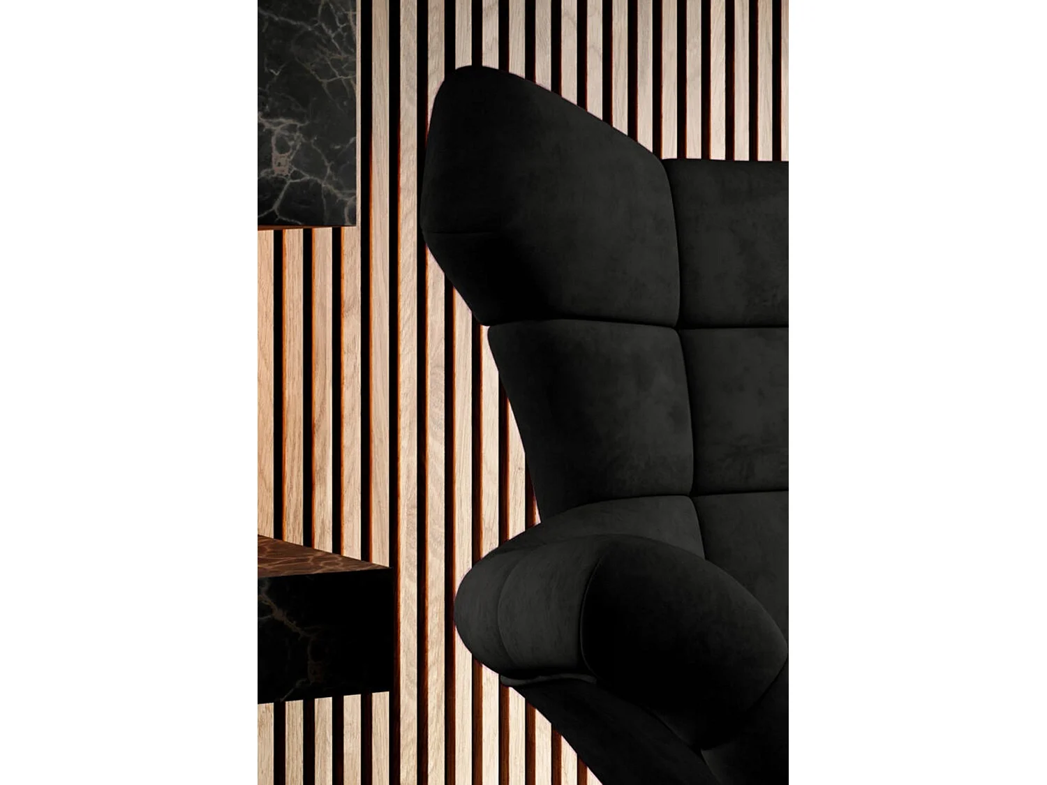 SENSI Sessel Relaxstuhl mit 360° Drehung und Schwingfunktion – Lux-Schaumkissen, Schwarz, 104x46x119 cm