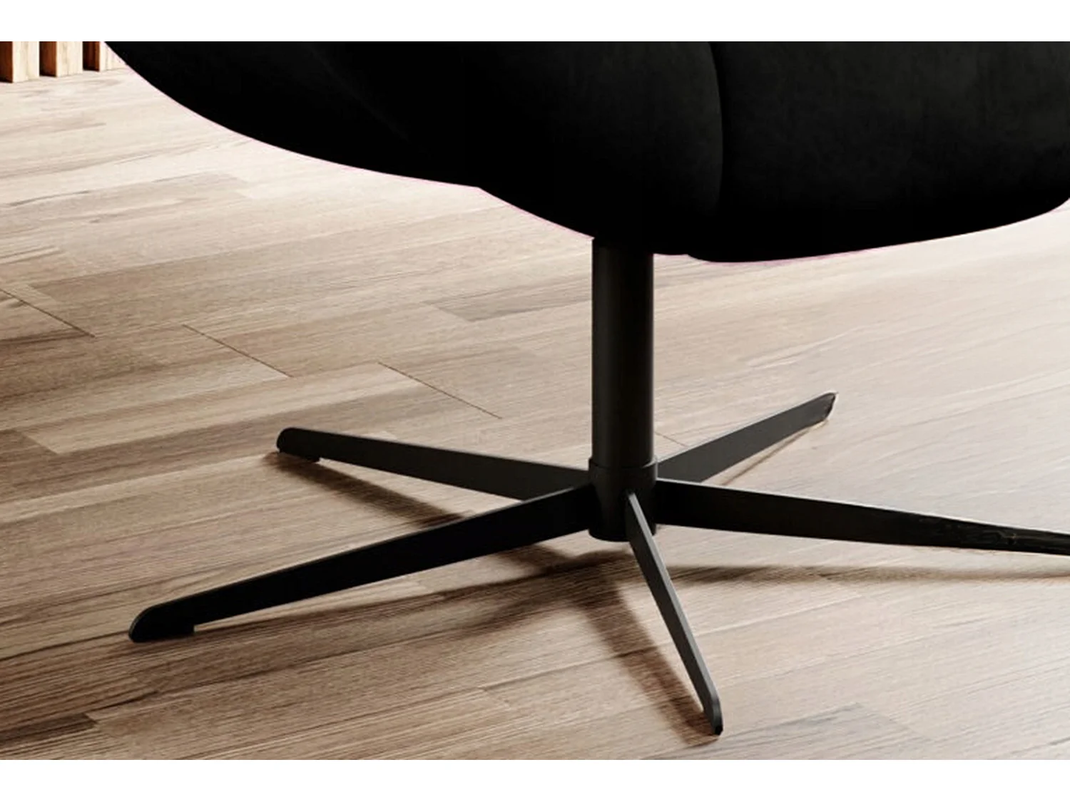 SENSI Fotel Relax z obrotem 360° i funkcją kołysania – Poduszka z pianki Lux, Czarny, 104x46x119 cm