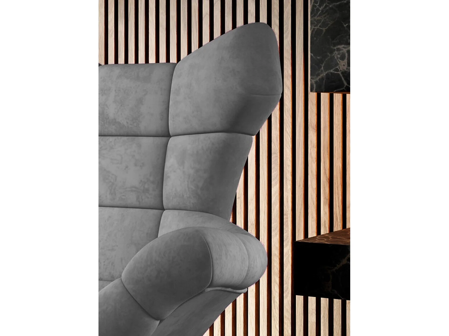 SENSI Sessel Relaxstuhl mit 360° Drehung und Schwingfunktion – Lux-Schaumkissen, Grau, 104x46x119 cm