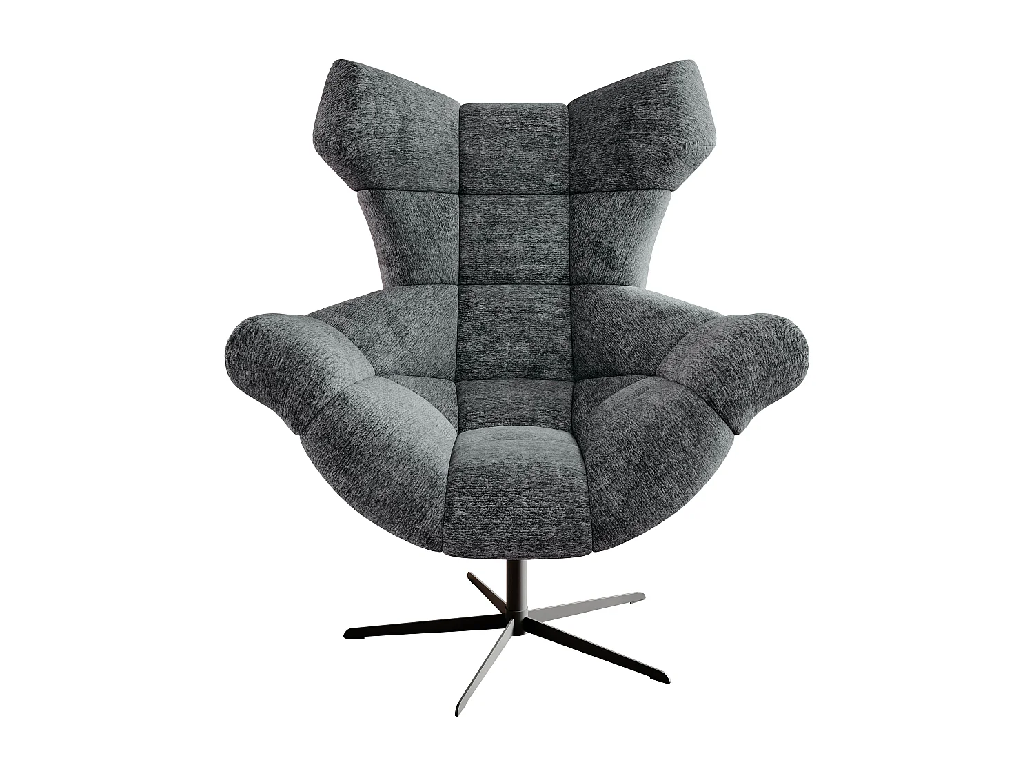 SENSI Relaxfauteuil met 360° draaibaar en schommelfunctie – Lux-schuimkussen, Donkergrijs, 104x46x119 cm