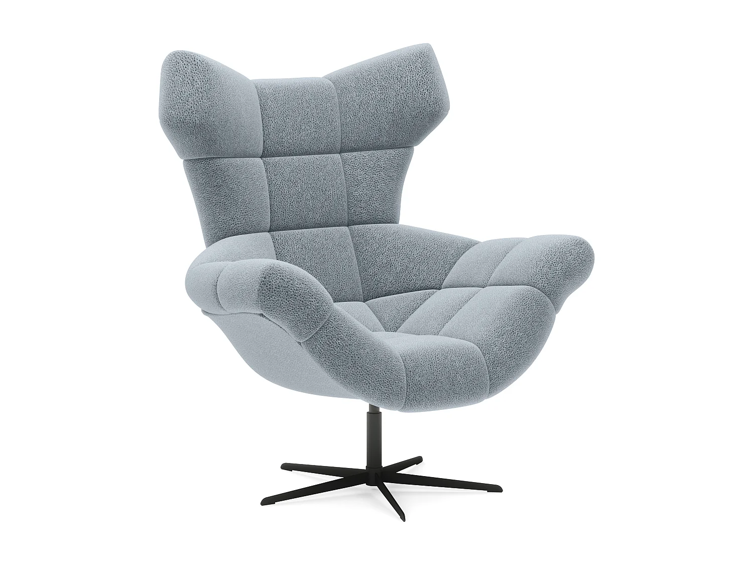 SENSI Sessel Relaxstuhl mit 360° Drehung und Schwingfunktion – Lux-Schaumkissen, Hellgrau, 104x46x119 cm