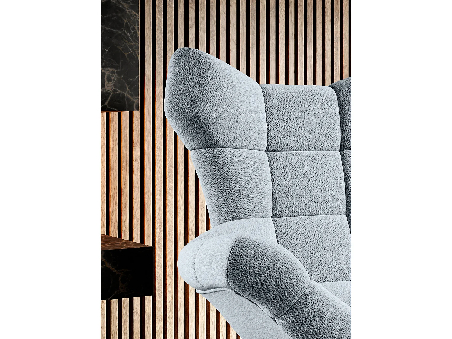 SENSI Sessel Relaxstuhl mit 360° Drehung und Schwingfunktion – Lux-Schaumkissen, Hellgrau, 104x46x119 cm