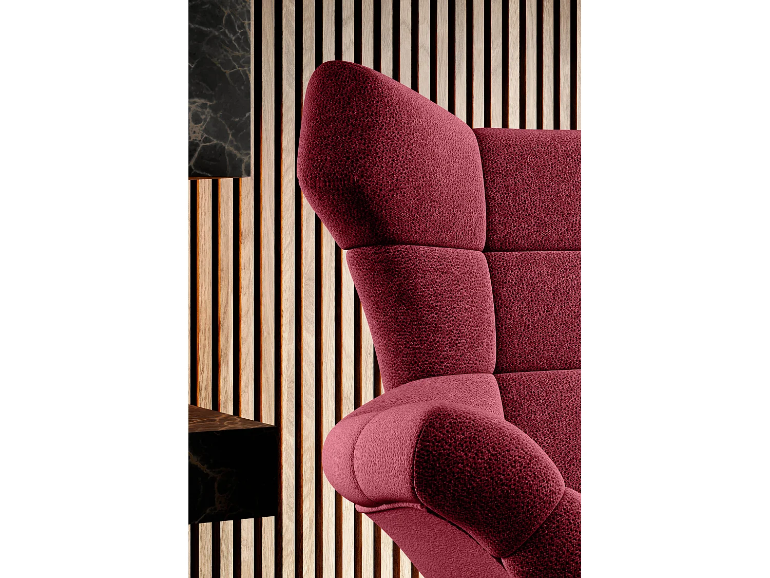 SENSI Fotel Relax z obrotem 360° i funkcją kołysania – Poduszka z pianki Lux, Bordeaux, 104x46x119 cm