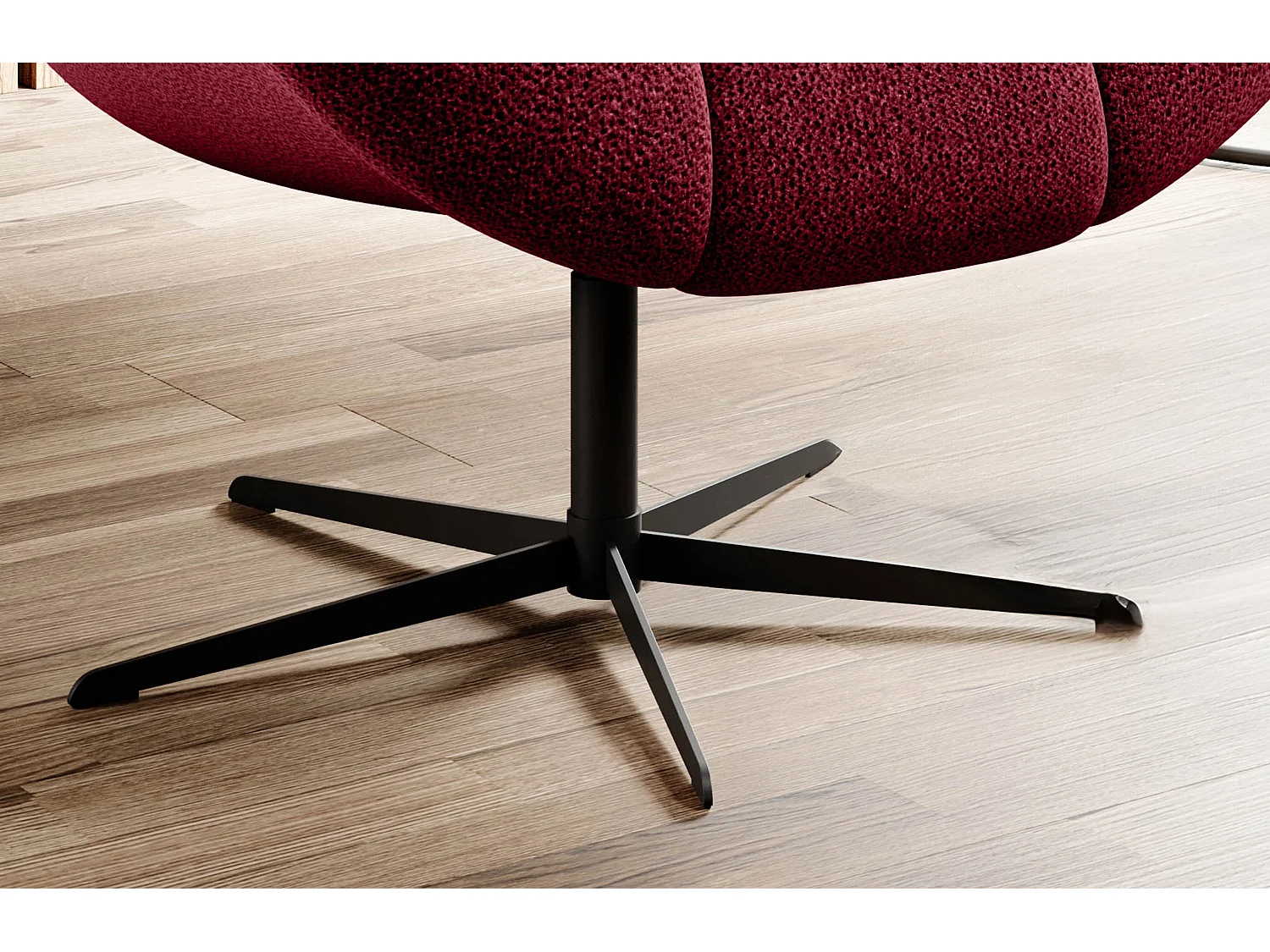 SENSI Fotel Relax z obrotem 360° i funkcją kołysania – Poduszka z pianki Lux, Bordeaux, 104x46x119 cm