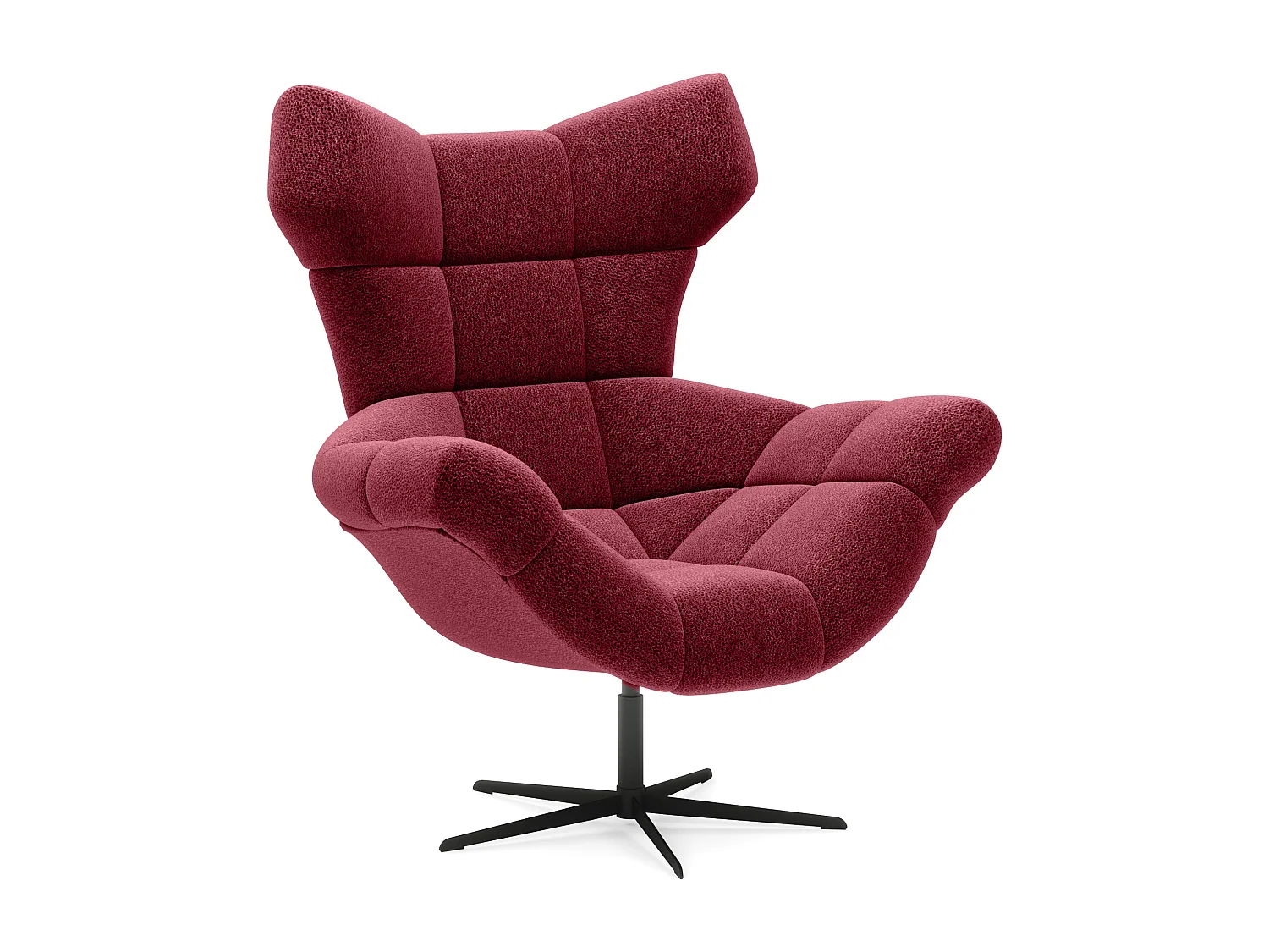 SENSI Relaxfauteuil met 360° draaibaar en schommelfunctie – Lux-schuimkussen, Bordeaux, 104x46x119 cm