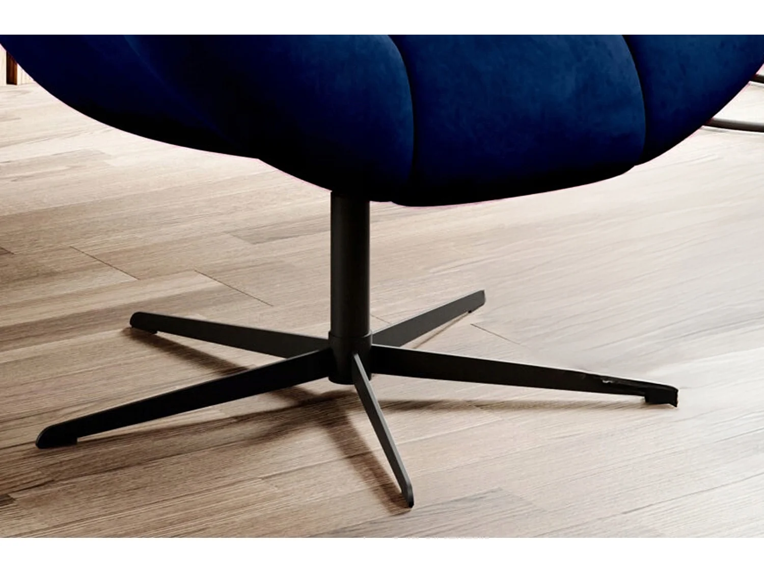 SENSI Relaxfauteuil met 360° draaibaar en schommelfunctie – Lux-schuimkussen, Blauw, 104x46x119 cm