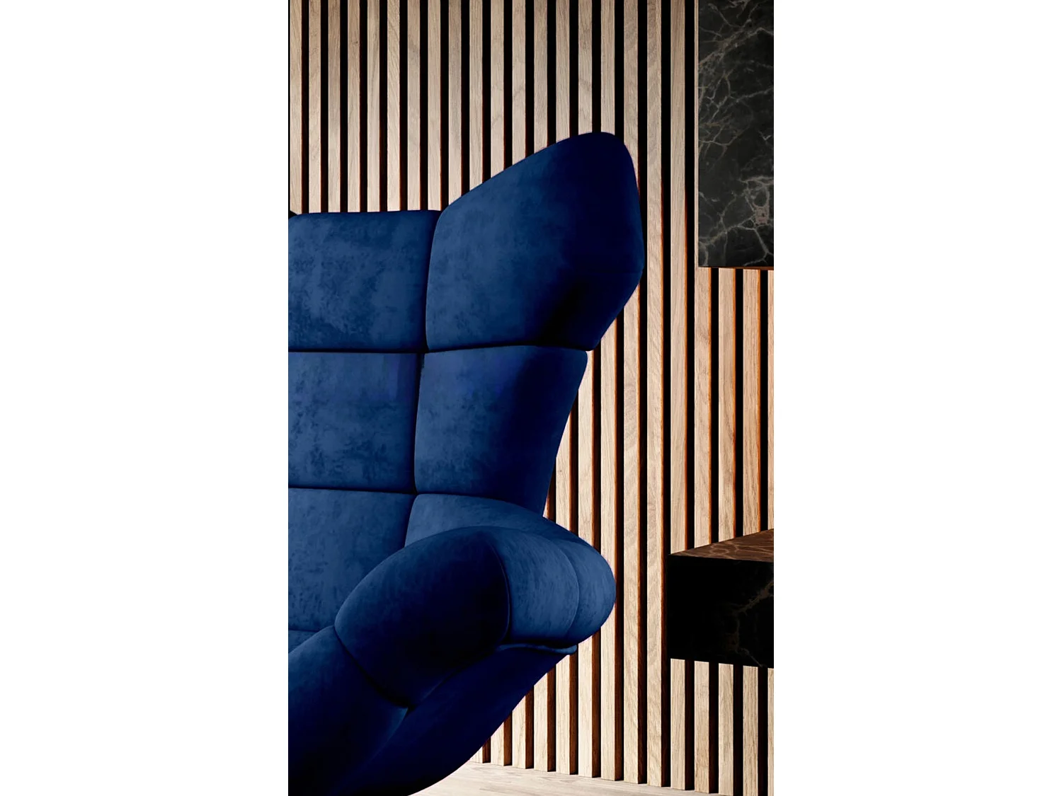 SENSI Relaxfauteuil met 360° draaibaar en schommelfunctie – Lux-schuimkussen, Blauw, 104x46x119 cm
