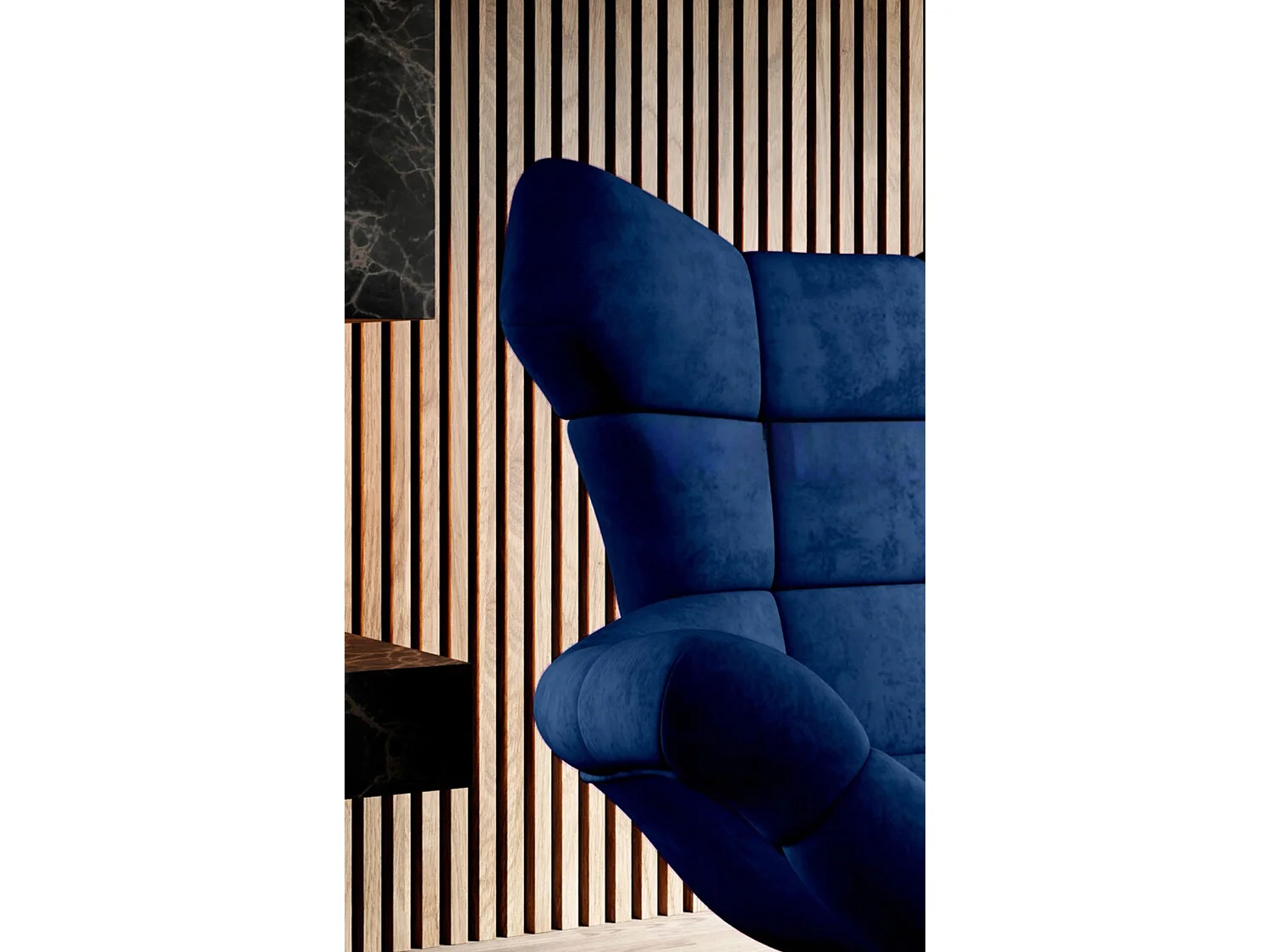 SENSI Relaxfauteuil met 360° draaibaar en schommelfunctie – Lux-schuimkussen, Blauw, 104x46x119 cm