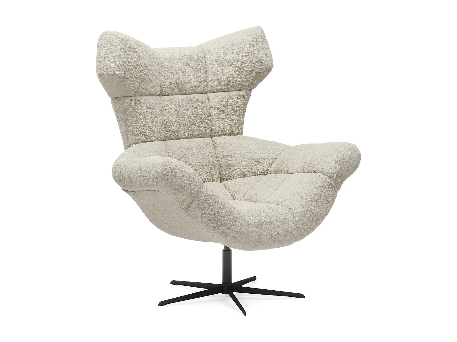 SENSI Relaxfauteuil met 360° draaibaar en schommelfunctie – Lux-schuimkussen, Beige, 104x46x119 cm