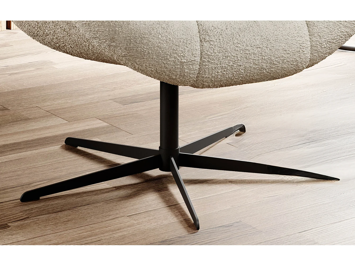 SENSI Relaxfauteuil met 360° draaibaar en schommelfunctie – Lux-schuimkussen, Beige, 104x46x119 cm