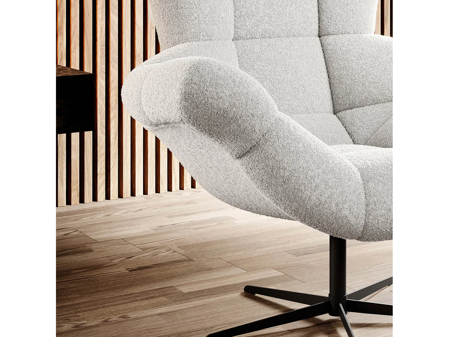 SENSI Fotel Relax z obrotem 360° i funkcją kołysania – Poduszka z pianki Lux, Biały, 104x46x119 cm