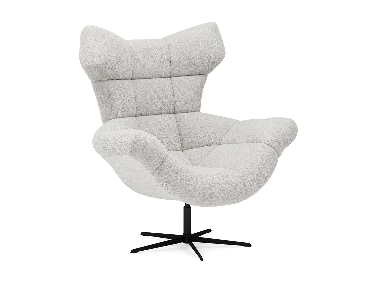 SENSI Relaxfauteuil met 360° draaibaar en schommelfunctie – Lux-schuimkussen, Wit, 104x46x119 cm